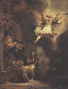 REMBRANDT Harmenszoon van Rijn The angel leaving Tobit and his family (mk33) France oil painting artist